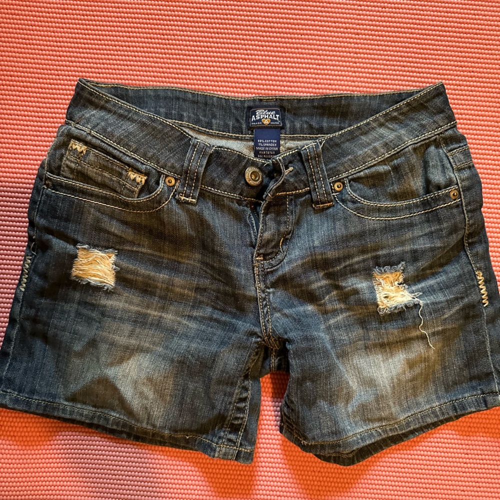 Blue Asphalt denim jean shorts small